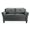 Dark Kelly Microfiber Rolled Arm Loveseat-Kirkland's Home Cheap