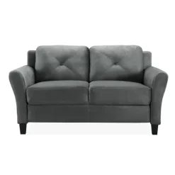 Dark Kelly Microfiber Rolled Arm Loveseat-Kirkland's Home Cheap