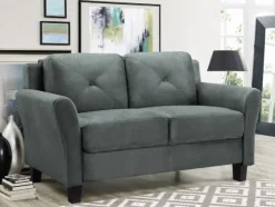 Dark Kelly Microfiber Rolled Arm Loveseat-Kirkland's Home Cheap