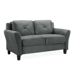 Dark Kelly Microfiber Rolled Arm Loveseat-Kirkland's Home Cheap
