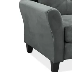 Dark Kelly Microfiber Rolled Arm Loveseat-Kirkland's Home Cheap