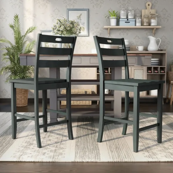 Dark Ladder Counter Stools, Set Of 2-Kirkland's Home Outlet