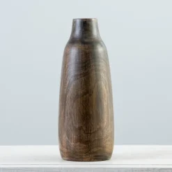 Dark Mango Wood Vase, 12 In.-Kirkland's Home Store