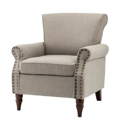 Dark Miriam Nailhead Trim Armchair-Kirkland's Home Outlet