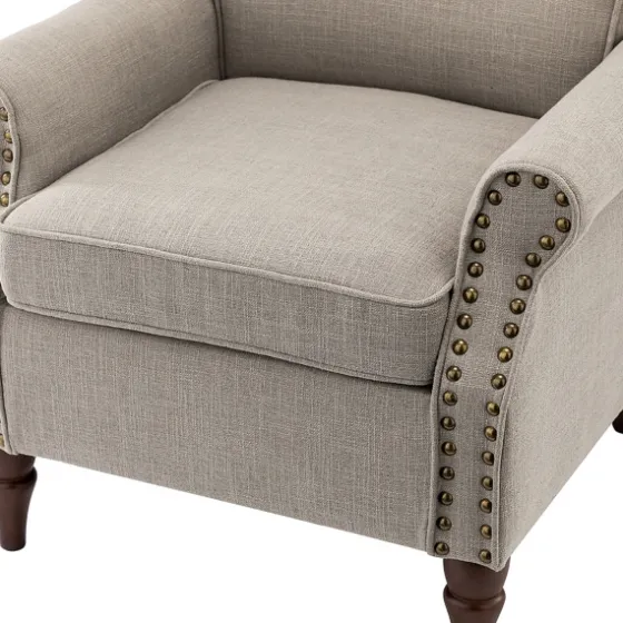 Dark Miriam Nailhead Trim Armchair-Kirkland's Home Outlet