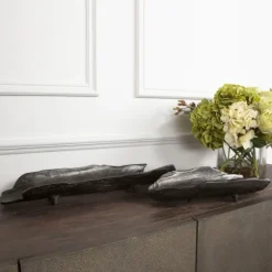 Dark Nickel Metal Trays, Set Of 2-Kirkland's Home Outlet
