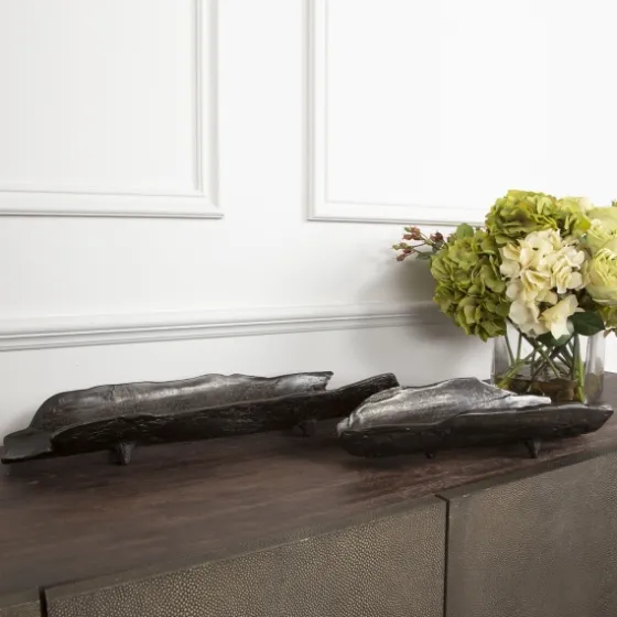 Dark Nickel Metal Trays, Set Of 2-Kirkland's Home Outlet