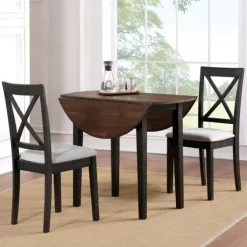 Dark Oak And Walnut 3-Pc. Dining Set-Kirkland's Home Online