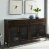 Dark Oak Fluted Glass Sideboard Cabinet-Kirkland's Home Sale