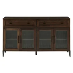 Dark Oak Fluted Glass Sideboard Cabinet-Kirkland's Home Sale