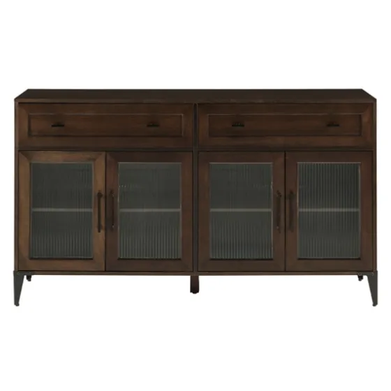 Dark Oak Fluted Glass Sideboard Cabinet-Kirkland's Home Sale