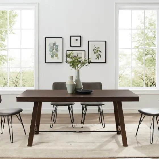 Dark Oak Wood Rustic Dining Table-Kirkland's Home Online