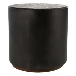 Dark Reclaimed Elm Wood Drum Accent Table-Kirkland's Home Best