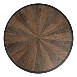 Dark Reclaimed Elm Wood Drum Accent Table-Kirkland's Home Best