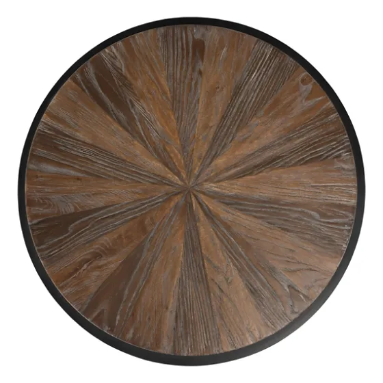 Dark Reclaimed Elm Wood Drum Accent Table-Kirkland's Home Best