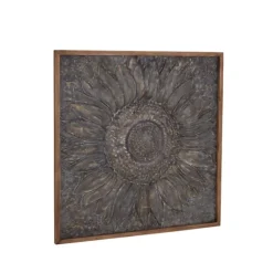 Dark Silver Metal Sunburst Wood Frame Wall Plaque-Kirkland's Home Sale