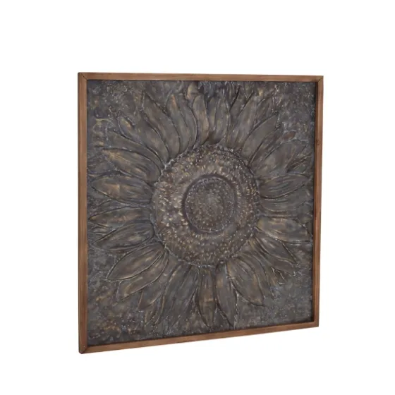 Dark Silver Metal Sunburst Wood Frame Wall Plaque-Kirkland's Home Sale