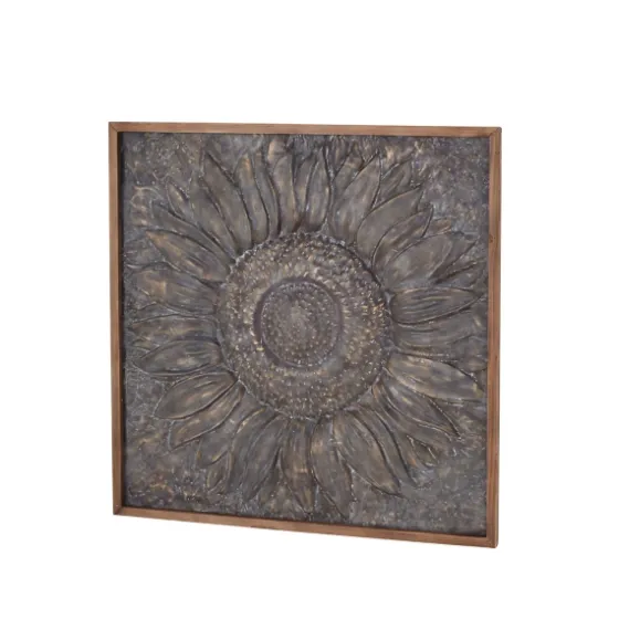 Dark Silver Metal Sunburst Wood Frame Wall Plaque-Kirkland's Home Sale