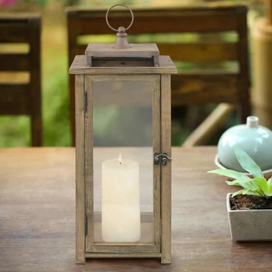 Dark Stain Distressed Lantern-Kirkland's Home Hot