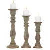Dark Stained Wood Candle Holders, Set Of 3-Kirkland's Home New