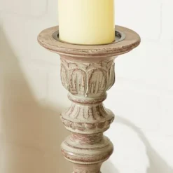 Dark Stained Wood Candle Holders, Set Of 3-Kirkland's Home New