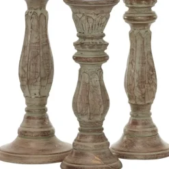 Dark Stained Wood Candle Holders, Set Of 3-Kirkland's Home New