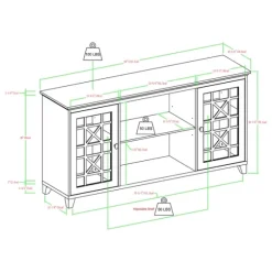 Dark Teal Fretwork 2-Door Sideboard-Kirkland's Home Fashion