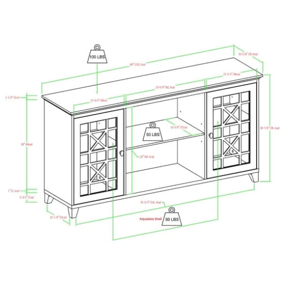 Dark Teal Fretwork 2-Door Sideboard-Kirkland's Home Fashion