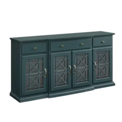 Dark Teal Tiered Fretwork Cabinet-Kirkland's Home Best