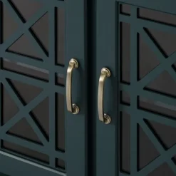Dark Teal Tiered Fretwork Cabinet-Kirkland's Home Best