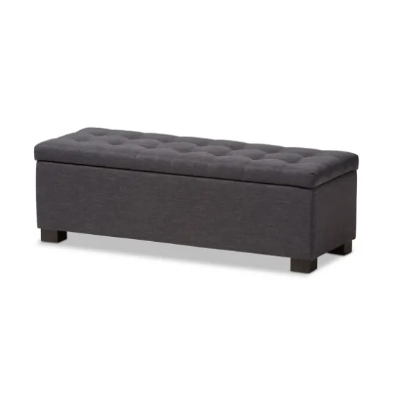 Dark Tufted Contemporary Storage Bench-Kirkland's Home Best Sale