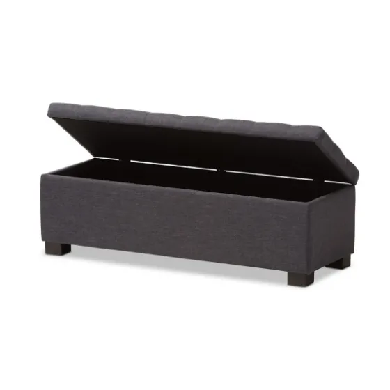Dark Tufted Contemporary Storage Bench-Kirkland's Home Best Sale
