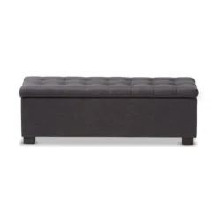 Dark Tufted Contemporary Storage Bench-Kirkland's Home Best Sale