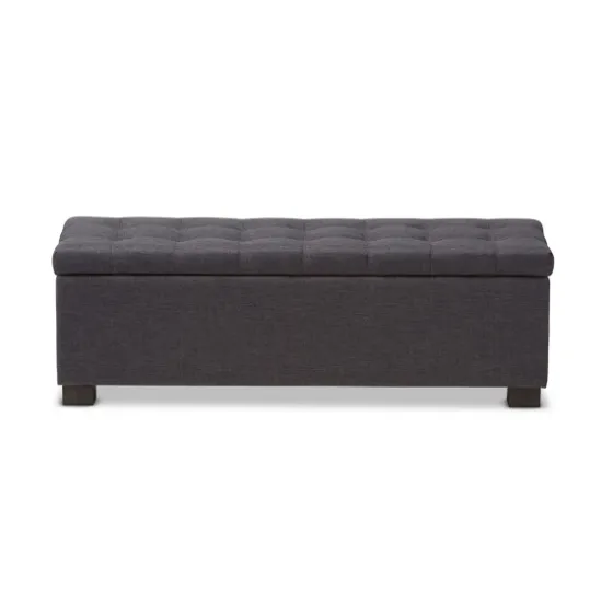 Dark Tufted Contemporary Storage Bench-Kirkland's Home Best Sale