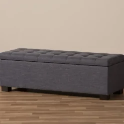 Dark Tufted Contemporary Storage Bench-Kirkland's Home Best Sale
