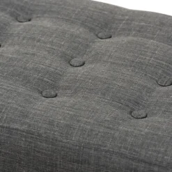 Dark Tufted Walnut Wood Bench-Kirkland's Home Store