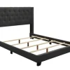 Dark Upholstered Button Tufted Wing Queen Bed-Kirkland's Home Cheap