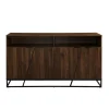 Dark Walnut Angled Door Wooden Sideboard Cabinet-Kirkland's Home Flash Sale