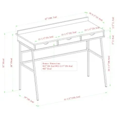 Dark Walnut Angled 3-Drawer Desk-Kirkland's Home Discount