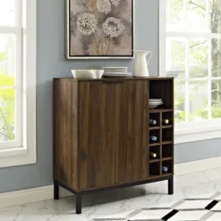 Dark Walnut Bar Cabinet With Wine Storage-Kirkland's Home Best
