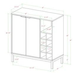 Dark Walnut Bar Cabinet With Wine Storage-Kirkland's Home Best