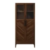 Dark Walnut Chevron Wooden Storage Cabinet-Kirkland's Home Sale