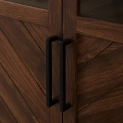 Dark Walnut Chevron Wooden Storage Cabinet-Kirkland's Home Sale