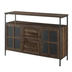 Dark Walnut 3-Door Industrial Sideboard And Buffet-Kirkland's Home Store