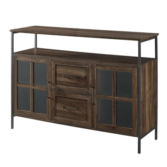 Dark Walnut 3-Door Industrial Sideboard And Buffet-Kirkland's Home Store