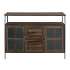 Dark Walnut 3-Door Industrial Sideboard And Buffet-Kirkland's Home Store