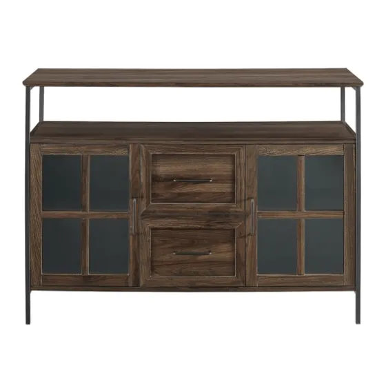 Dark Walnut 3-Door Industrial Sideboard And Buffet-Kirkland's Home Store