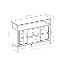 Dark Walnut 3-Door Industrial Sideboard And Buffet-Kirkland's Home Store