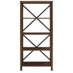 Dark Walnut Farmhouse Metal Bookcase-Kirkland's Home Best