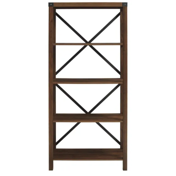 Dark Walnut Farmhouse Metal Bookcase-Kirkland's Home Best